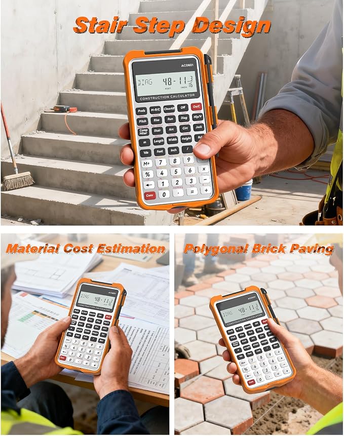 ROATEE Construction Calculator with Pad Silver Industrial & Scientific Engineering Calculator for Contractor