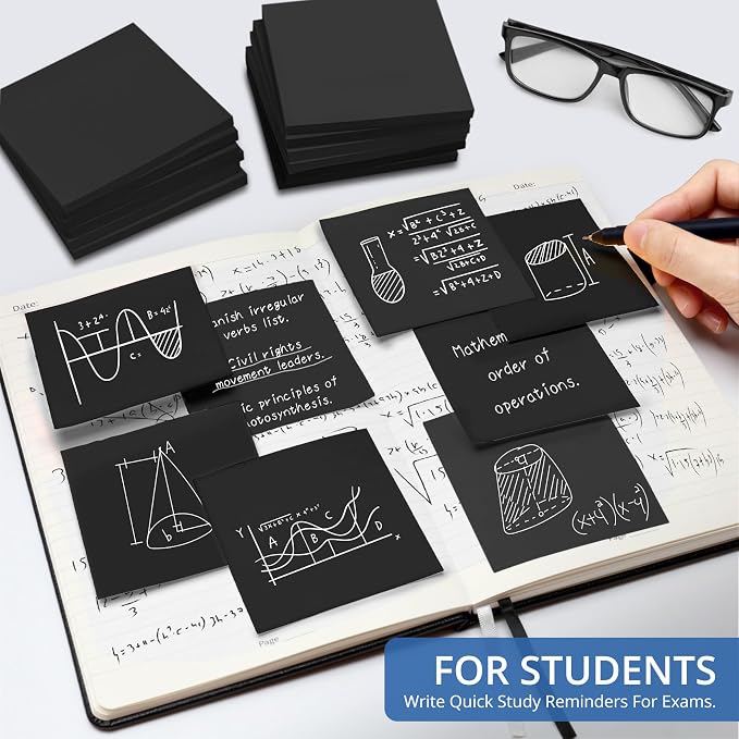 Sticky Notes, 36 Pads, 3x3 Inches Self-Stick Note Pads, Perfect for Office, Study, and Daily Life Organization - Black