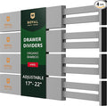 Bamboo Drawer Dividers Organizers, Adjustable Drawer Separator Splitters, 17–22 Inches Expandable Drawer Divider Organizer for Large Utensils, Kitchen, Bedroom, Dresser & Office Drawers 4-Pack, Gray