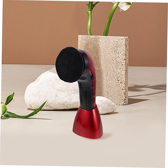 Electric Shoe Polisher Kit 710 Red Dual Power with Replaceable Brush Heads | Fiber Sponge Plastic Build, Deep Cleansing for Canvas Shoes and Boots, Travel Office Use