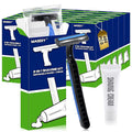 480 Pack Disposable Razors Bulk for Men with Shaving Cream, Shaving Kit for Men, Homeless Supplies Bulk, Individually Wrapped Twin Blade Razors Travel Cream for Hotel Airbnb Shelter Camping