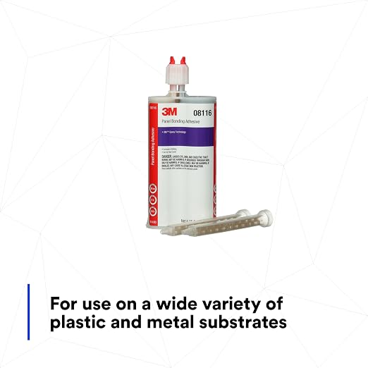 3M Panel Bonding Adhesive, 08116, 200 ml/6.75 fl oz Cartridge, Black