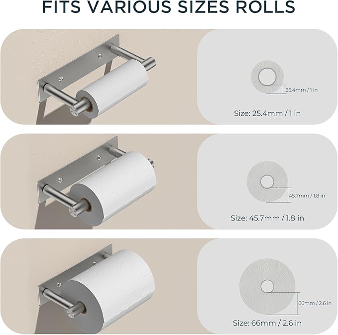 FORIOUS Toilet Paper Holder Wall Mount, Stainless Steel Rustproof Double Post Pivoting Tissue Roll Holder for Bathroom, Commercial Toilet Paper Dispenser (Stainless Steel, Modern Square 1 Pack)