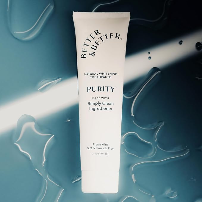 Better & Better Purity Toothpaste | Natural Whitening Coconut-Based Formula | No Additives, SLS-Free, Fluoride-Free | Organic Mint Flavor | Vegan & Antiplaque | 3.4oz