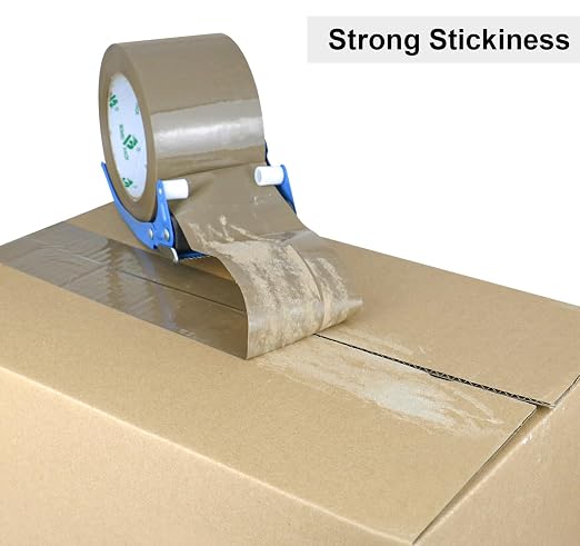 BOMEI PACK 3inch Brown Packing Tape, 12 Refills Rolls Wide Packaging Tape for Moving, Shipping and Storage, 2.4 Mil x 110 Yards