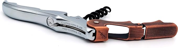 Pulltap's Genuine Slider Boss 150 Waiter's Corkscrew – Double-Hinged Wine Key with Sliding Foil Cutter – Patented Design – Made in Spain – Cromado-Cobre (Chrome-Copper)