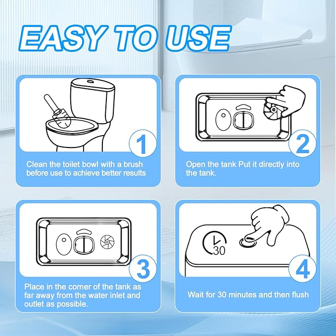 KIISIISO Toilet Bowl Cleaner Tablets 100 PACK, Automatic Bleach Toilet Tank Cleaners, Bathroom Long-Lasting Freshness, Slow-Releasing Powerful Deodorizing & Descaling