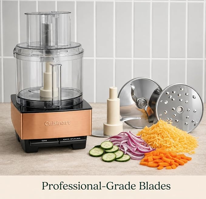 Cuisinart Food Processor 14-Cup Vegetable Chopper for Mincing, Dicing, Shredding, Puree & Kneading Dough, Copper, DFP-14CPY