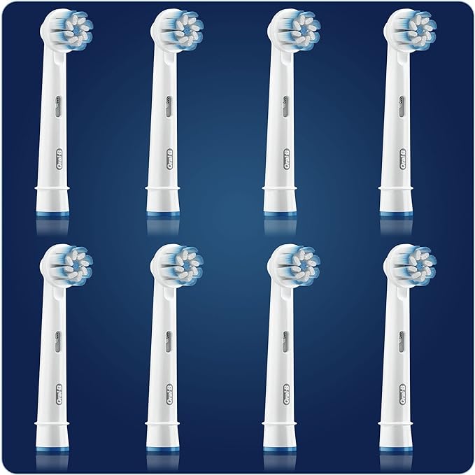 Oral-B Sensitive Clean Replacement Brush Heads x 8 Original Refill for Electric Toothbrush, White, 200 gram