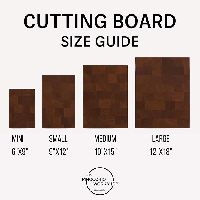 Maple End Grain Cutting Board, Handmade in USA, Premium Butcher Block, Medium 10x15” (Gift-Ready, Sustainable)