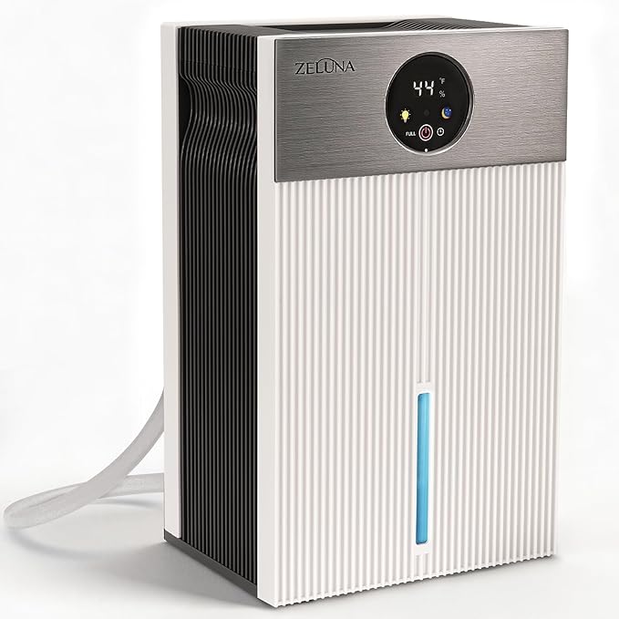 Mini Dehumidifiers for Home(650sq.ft), Small Quiet Dehumidifier with Drain Hose 66 OZ Water Tank 4 Timer Auto Defrost and Shutoff Sleep Mode, Ideal for Bathroom, Bedroom, Closet, RV