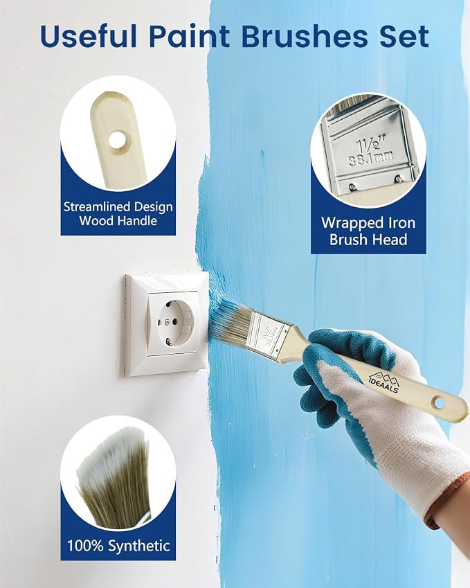 32PCS Paint Roller Kit with Extension Pole - 2 to 4 FT Pole, 4 inch 9 inch Paint Rollers, Paint Brushes for Walls, Painters Tape & Drop Cloth, Microfiber Roller Covers for Professional Painting