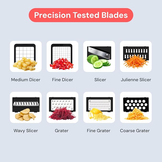 Fullstar XL Vegetable Chopper & Mandoline Slicer – Vegetable, Onion, Potato, Food, Veggie & Fruit Slicer, Dicer & Spiralizer with Pull-Out Catch Tray, Kitchen Gadgets & Gifts (11 in 1, Black/White)