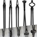 Blacksmith Tongs - V-Bit, Flat, Blade, Square Jaw, Wolf Jaw (5PCS) | Knife Making Forge Tong Set Assembled Steel Blacksmithing Bladesmith Bladesmithing