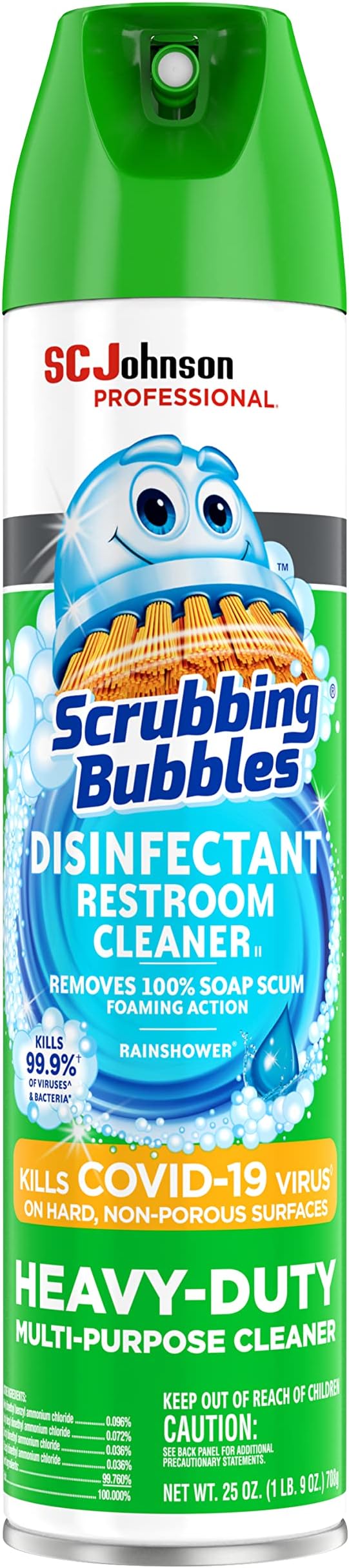 SC Johnson Professional, Scrubbing Bubbles Multi-Purpose Bathroom Cleaner Disinfectant Aerosol, 25 Fl Oz Pack of 12