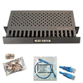 Neat Patch MINI 1U Low Profile Cable Management Kit - 2 Packs w/ 48 CAT6 Patch Cables (1FT Blue)