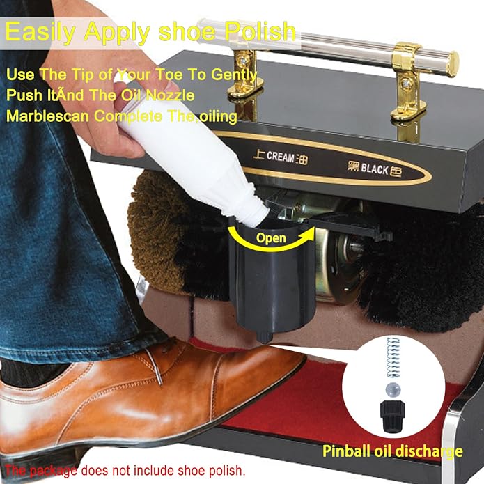 Sangeuhhlk Electric Shoe Buffer, Shoe Polisher Automatic Stainless Steel Dust Removal Polishing Clean Kit for Home Hotel Bank