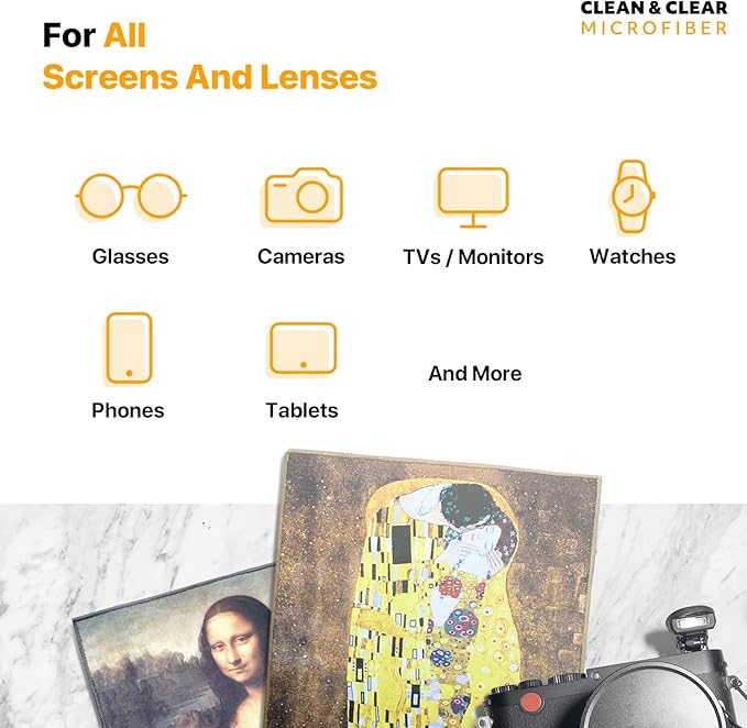 Extra Large [50 Pack] Classic Art Collection 2, Microfiber Cleaning Cloth - Ultra Premium Quality Microfiber Cloth(Best for Camera Lens, Glasses, Screens, and All Lens.)