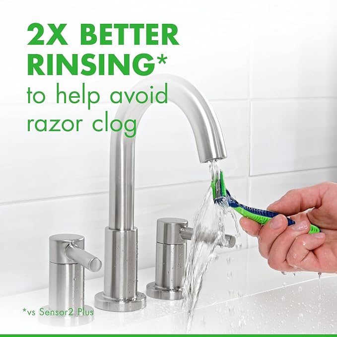 Gillette Sensor3 Sensitive Men's Disposable Razor, 4 Razors (Pack of 12)