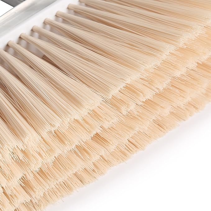 Indoor & Outdoor Brooms, VOOWO 46” Kitchen Broom with Long Handle, Heavy Duty Brooms for Home Kitchen Broom for Office, Angle Brooms for Sweeping with Stainless Steel Handle