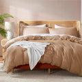 Nestl Mocha Brown Duvet Cover King Size - Soft Double Brushed King Duvet Cover Set, 3 Piece, with Button Closure, 1 Duvet Cover 104x90 inches and 2 Pillow Shams