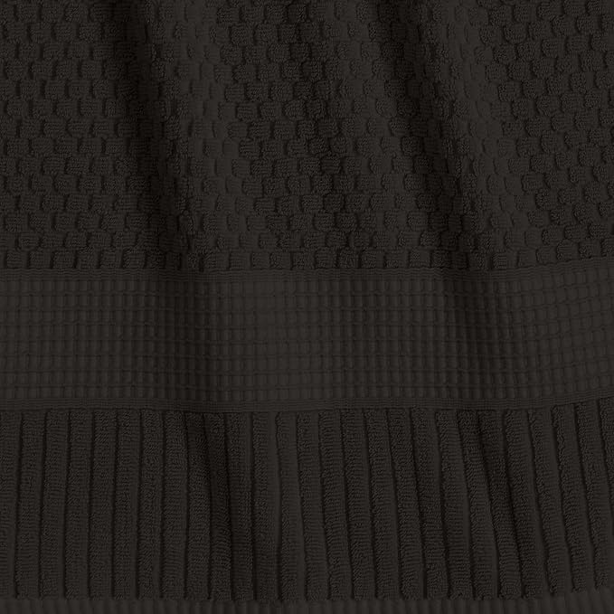 NY Loft 100% Cotton 2-Pack Oversized Bath Towel Set | Black | Quick-Dry | Two Oversized 35" x 70" Bath Towels / Bath Sheets | Super Absorbent | Designer-Styled Texture