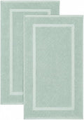 SALBAKOS 2-Piece 100% TurkishCotton BathMat Towel, 20x34 inch SeafoamGreen | Bathroom Floor Towels, Thick Soft Most Absorbent Quick-Dry Durable Large Size Foot Rug, Premium Hotel Quality Made in Turkey