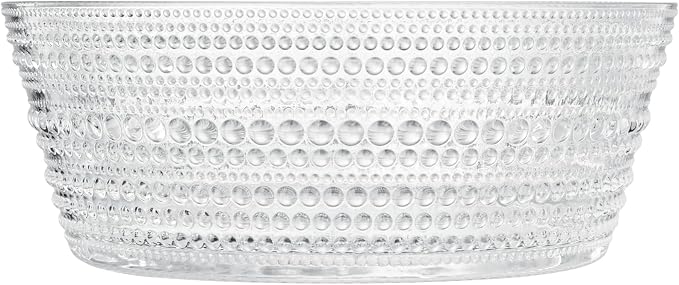 Khen Hobnail Glass Bowl Breaded Clear Borosilicate Decorative Tableware for Fruit, Salad or Centerpiece Display, Vintage Style 7 Inch Round Dish Ideal for Dining Table, Coffee Table or Kitchen Use