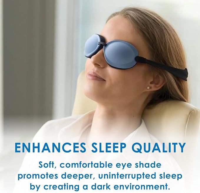 EyeEco Tranquileyes Mini Sleep Eye Mask, Blue - Not One-Size-Fits-All | Soft Eye Mask with Adjustable Straps for Rest and Sleep, Soothes Irritated Eyes & Shields from Light
