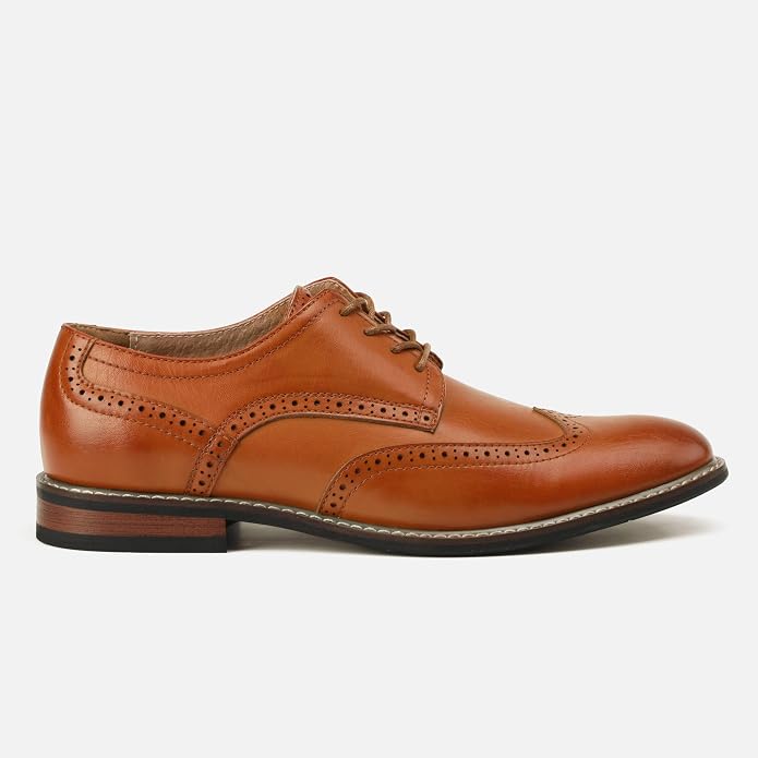 Mens Classic Cap Toe Dress Shoes Oxford for Office | Polished PU Outer Shell,Ventilated Comfortable Latex Insole. Formal Footwear Suited for Office Engagements ,Outings,Weddings