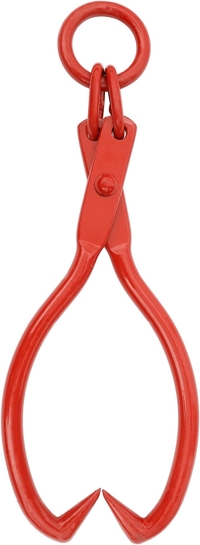 Skidding Tongs – 25-inch Log Grabber with Ring for Connecting with Chain – Logging Tools for Forestry, Timber, and Firewood by Earth Worth (Red)