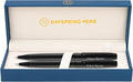 Dayspring Pens Richmond Engraved Ballpoint Pen and 0.7mm Pencil Set, Matte Black, Parker G-2 Compatible Ink, Personalized Gift for Graduation, Career Advancement, New Job, Birthdays, Gift Box Included