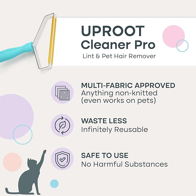Uproot Clean Pet Grooming Vacuum Kit + Mini, Xtra, & Pro Pet Hair Remover Set: Ultra-Quiet Cat & Dog Hair Vacuum Groomer Meets 3 Uproot Cleaner Sizes - Complete at-Home Fur Control & Grooming
