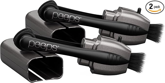 Peeps Glasses Cleaner - for Eyeglasses, Reading Glasses, and More - Lens Cleaner with Carbon Microfiber Tech-Electroplated Silver-2 Count (Pack of 1)