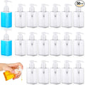 Domensi 50 Pcs 100ml /3.4 oz Pump Bottle Mini Travel Bottles Small Dispenser Containers Plastic Pump Lotion Dispenser Empty Square Travel Size Containers Toiletries (Clear)