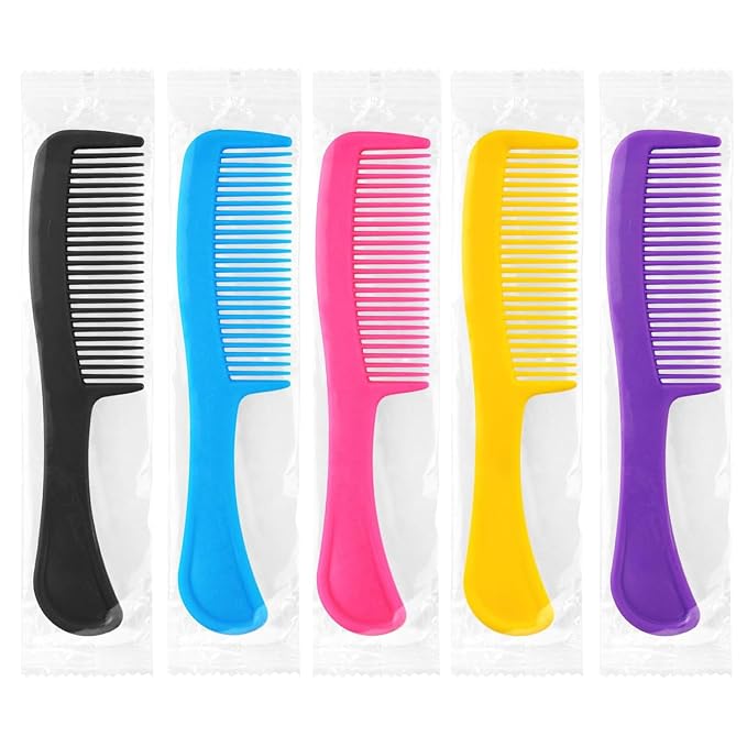 200 Pcs Hair Brush and Comb Set in Bulk for Homeless Individually Wrapped, Bulk Comb Brush Hairbrush for Women Kids Hotel Homeless Charity (Bright Color)