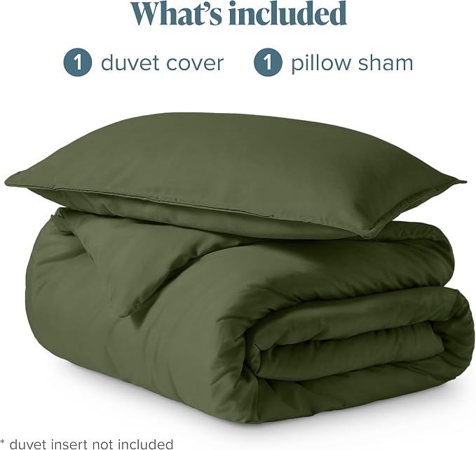 Bare Home Bedding Duvet Cover Extra Long Size - Premium 1800 Super Soft Collection - Lightweight, Cooling - Soft Breathable Bedding Duvet Cover (Twin/Twin XL, Cypress)