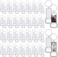 60 Pcs Sublimation Blanks Keychains Metal Bottle Opener Keychains Transfer Sublimation Key Rings for Photos (4.09 x 1.42 Inches)