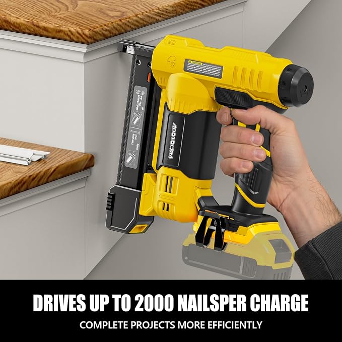 Cordless Brad Nailer for Dewalt 20V Battery (Tool Only), 2 in 1 Cordless Nail Gun with 1000 Nails and 500 Staples, Nail Gun Battery Powered for Home Improvement & Woodworking