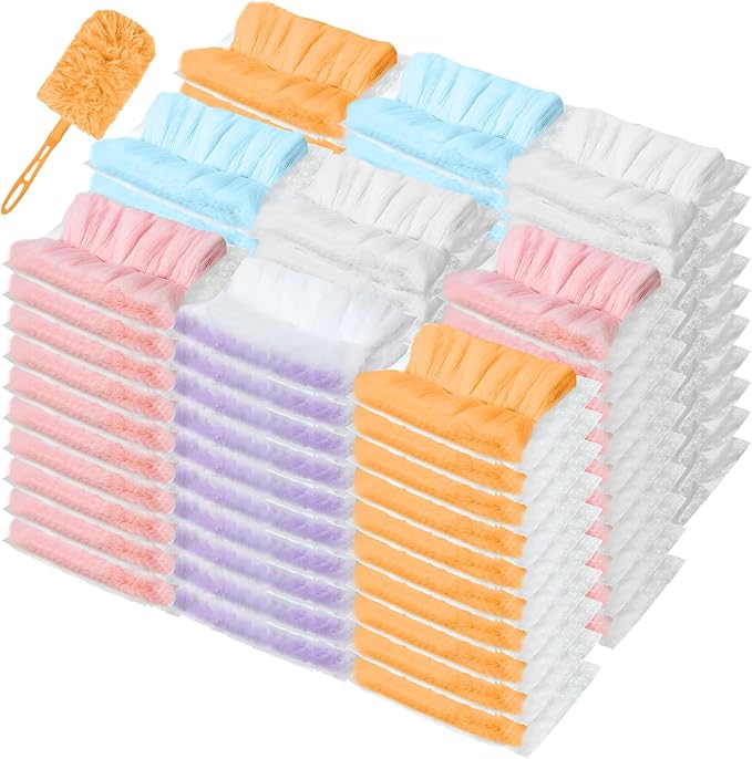 Mimorou 100 Pcs Disposable Dusters Refills Bulk Heavy Duty 180° Multi Surface Replacement Dusters for Cleaning Ceiling Fan with Microfibers Unscented (Modern Colors)