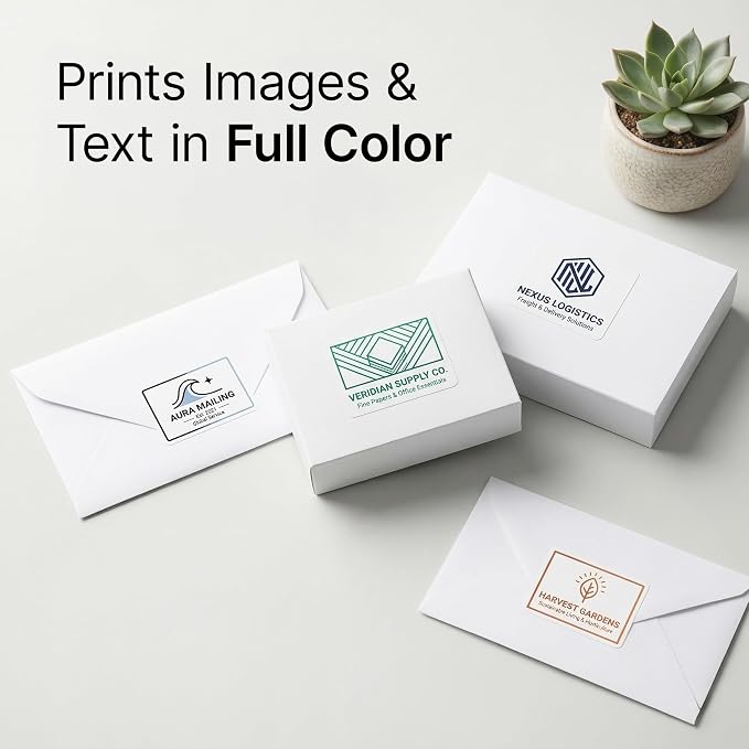 2 1/3" X 3 3/8" Matte White Printable Labels (500 Sheets, 4000 Stickers) Name Tag Stickers, Address and Shipping Labels for Laser & Inkjet Printers - Spartan Industrial Template R013