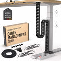Ultimate Setup Under Desk Cable Management Vertebrae - Perfect for Sit Stand Desk - Wire Management - Adjustable Length - Flexible Cable Spine - Black, 133 cm
