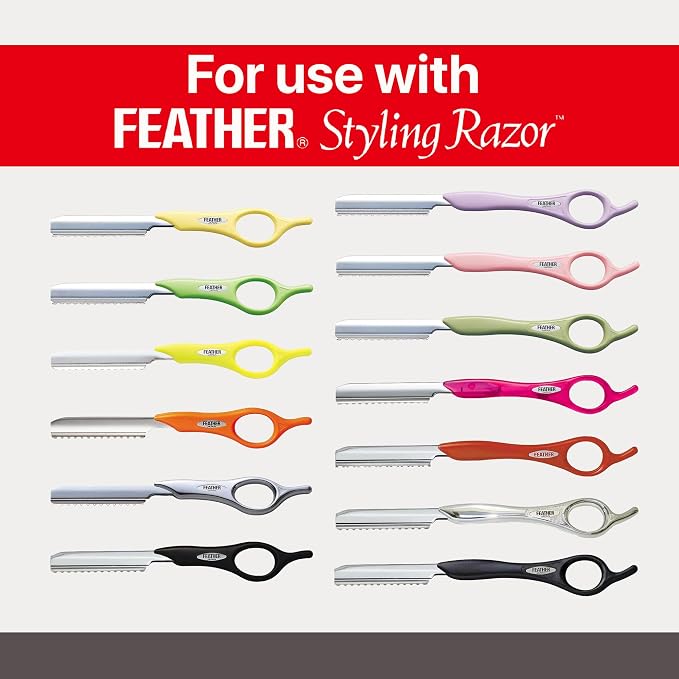 Feather Styling Razor Standard Blades - Hair Cutting Replacement Pack 30 Ct | Guarded Single Edge Stainless Steel Blades for Styling, Thinning & Shaping, Japan-Made Professional Haircut Refill Pack