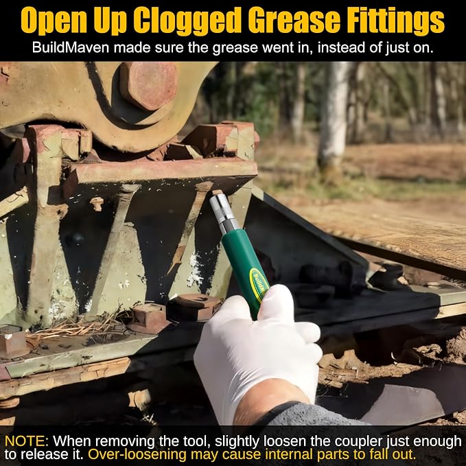 Grease Fitting Cleaning Tool -Grease Zerk Cleaner, Zerk Fitting Cleaning Tool, Remove Old Dried Grease from Fittings, Pins, Shafts, Bushings, and Joints (Green)