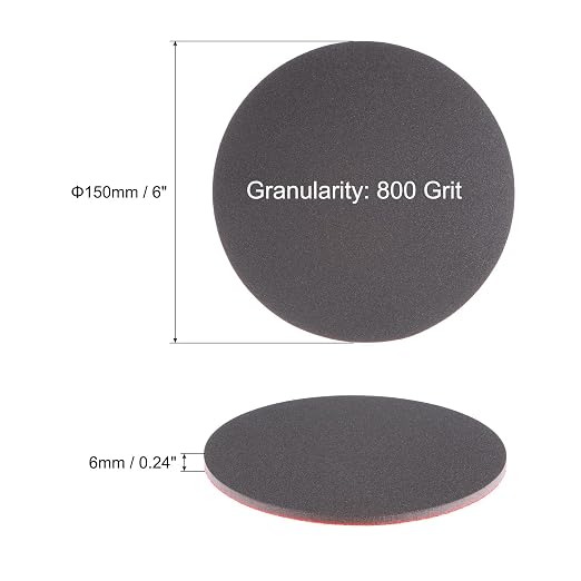 uxcell 12pcs 800 Grit Sanding Sponge 6 Inch Hook and Loop Sponge Sanding Disc Wet/Dry for Car Wood Drywall Metal