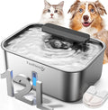 FEELNEEDY 3 Gal Stainless Steel Dog Water Fountain for Large Dog, Pet Water Fountain, Dog Water Bowl Dispenser with Water Level Window, Super Quiet for S-L Dogs and Multi-Pet