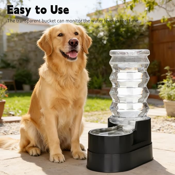 RIZZARI 8L Elevated Dog Waterer: Comfort Height Design | Gravity Fed/No Power Needed/Anti-Spill Base/for Senior Dogs & Large Breeds/Living Room/Garden/ Easy-Clean