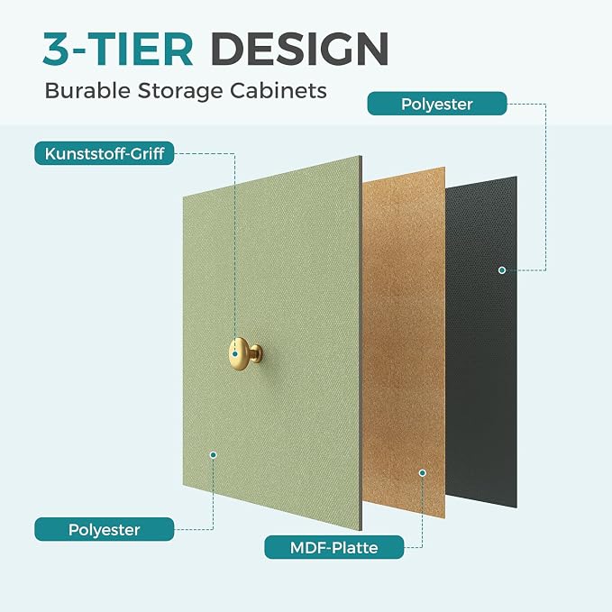 OLIXIS 8 Drawer Storage Dresser with Wood Top - Wide Fabric Chest Organizer for Bedroom, Closet, Living Room,Tower Cabinet, TV Stand, Hallway Entryway Furniture, Light Green