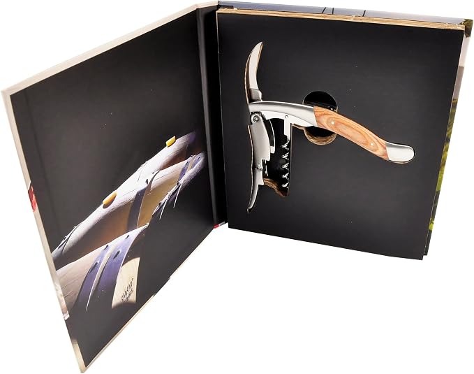 Amarone Stainless Steel Sommelier Corkscrew with Light Pakkawood Handle
