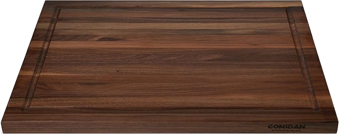 Walnut Cutting Board for Kitchen, USA Grown Hardwood, 20 x 15, with Invisible Inner Handle, Prefinished with Food-Grade Oil, Suitable for Kitchen Edge Grain, 1" Thick